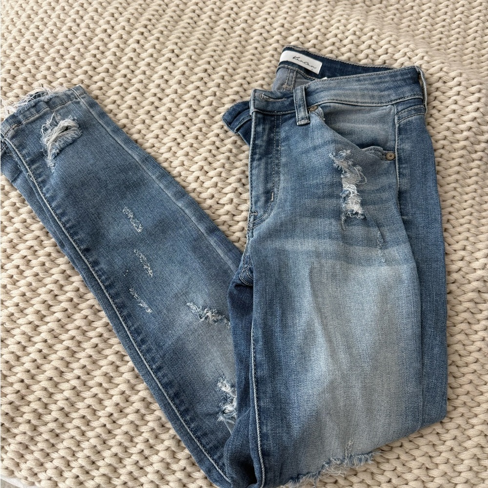 KanCan Medium Blue Distressed Skinny Jeans